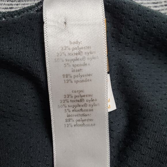 LUCY Gray Dashing Stripe Long Sleeve Ruched Side Ties Athletic Activewear Top XS - Picture 10 of 10